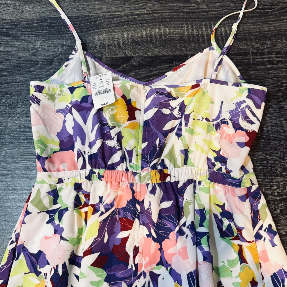 NWT J.Crew Floral Cami Spaghetti Strap Mini Sundress MultiColor Pocket Size 8‎ - Picture 10 of 12